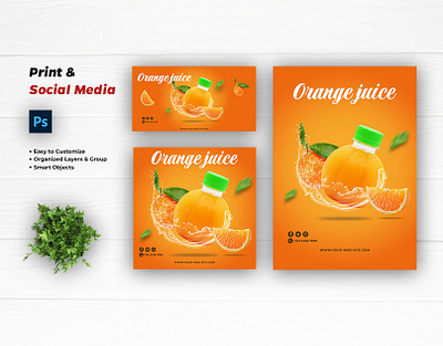 Social Media & Flyer Drink banner drink facebook post flyer fruit instagram post juice marketing promotion banner social media design social media post social media template