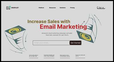 Single Email Marketing Page branding graphic design logo ui