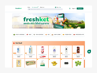 Freshket - Ecommerce Website ecommerce freelancer vegetable website