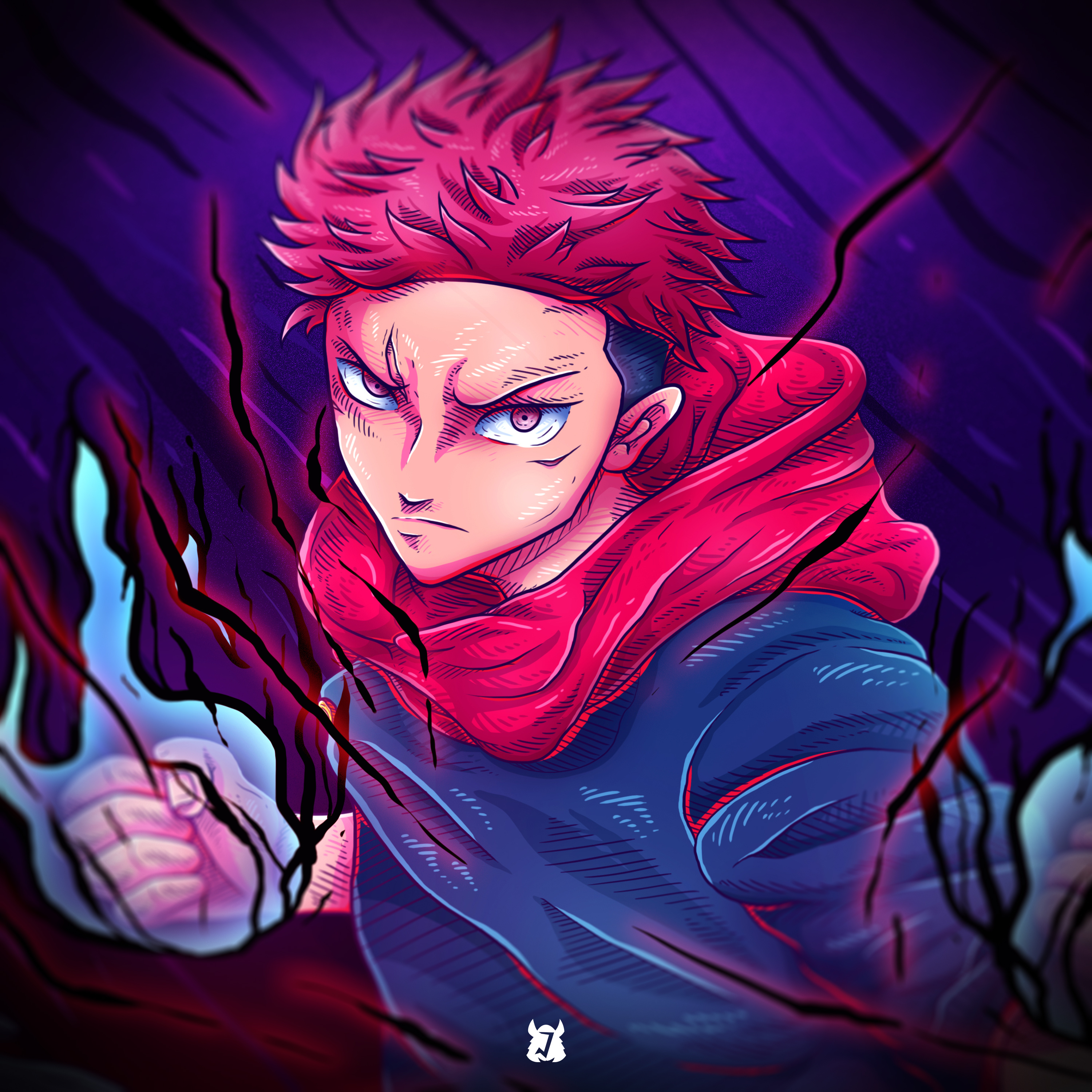Itadori Yuji "Black Flash" album animation anime art branding cartoon character design design graphic design illustration indonesia itadori yuji jujutsu kaisen logo manga mascot merchandise photoshop poster tshirt