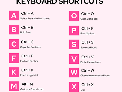 Microsoft Excel - Keyboard Shortcuts creative creativeui creativeuidesign creativeuidesignllc design development easywork excel keyboard microsoft microsoftexcel shortcuts tips usa