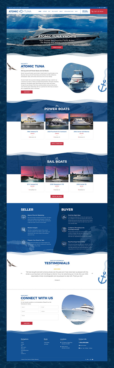 Yachts Buy & Sell figma landing page mobile responsive website uiux design website design