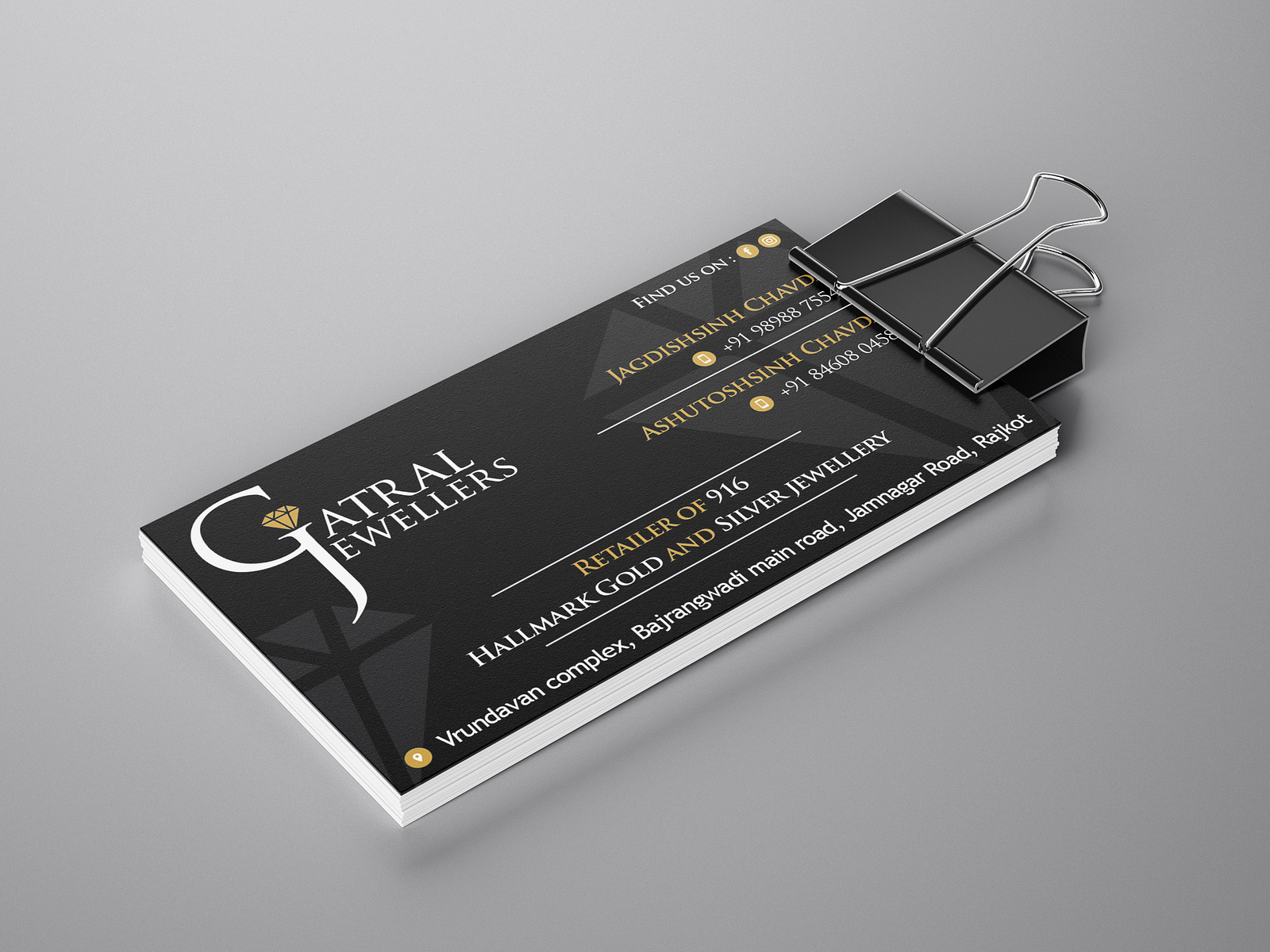 Jewellery Shop Visiting Card/Business Card Design by Hemang Saraiya on 