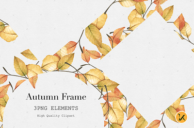 Watercolor of Autumn Frame Clipart watercolor