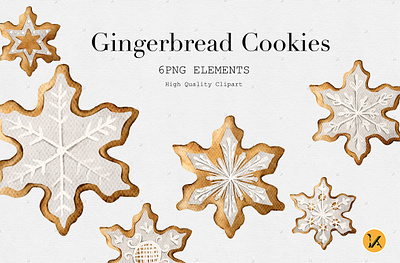 Watercolor Gingerbread Cookies Clipart watercolor