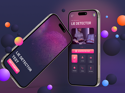 Lie Detector Mobile App-UI/UX Design animation app branding design figma graphic design illustration logo mobile app ui uidesign vector web website xd
