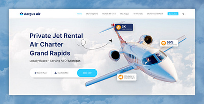 Private Jet Rental figma landing paeg photoshop responsive website design ui design ux design website