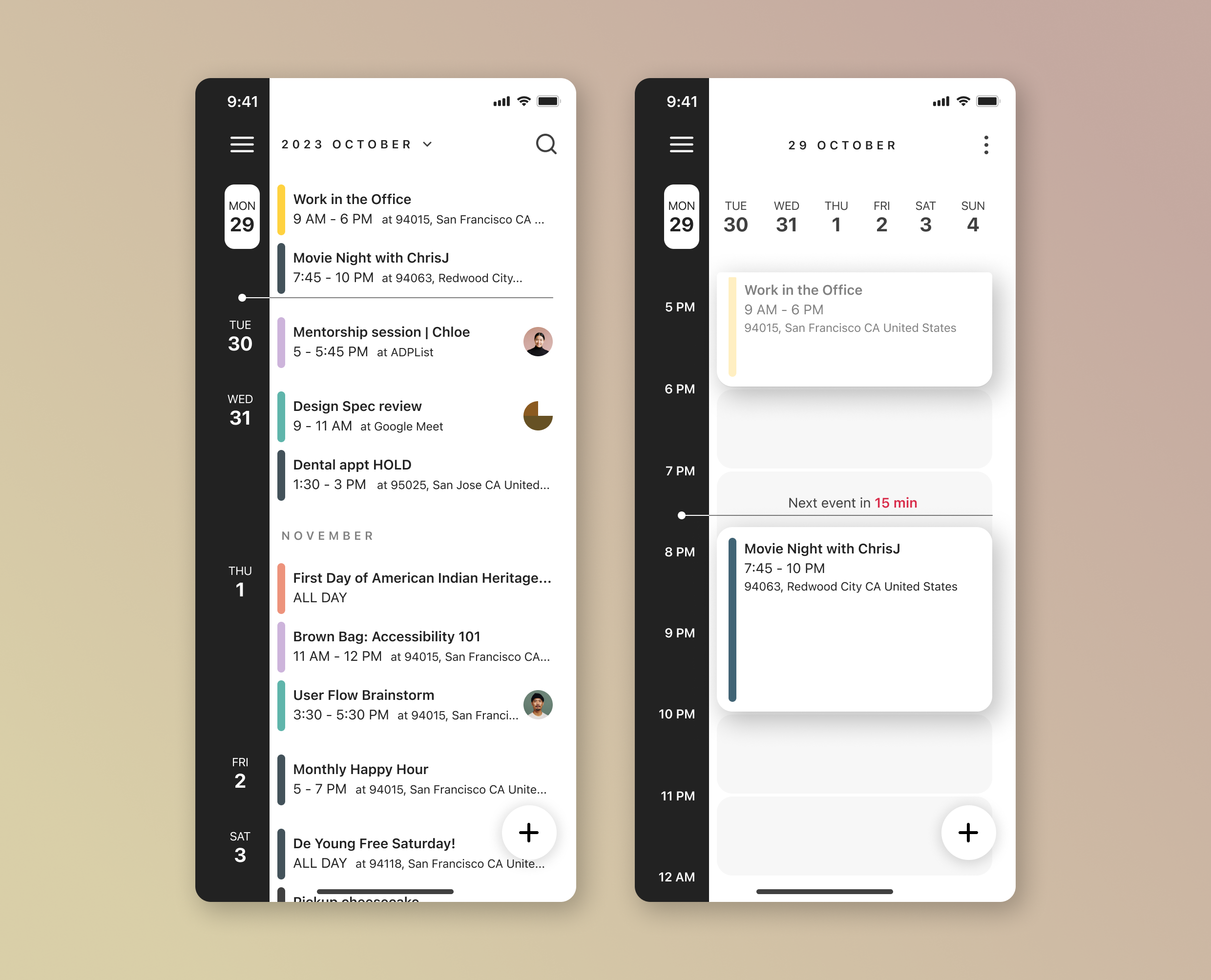 Calendar Schedule - Mobile app design flat graphic design illustration ui ux