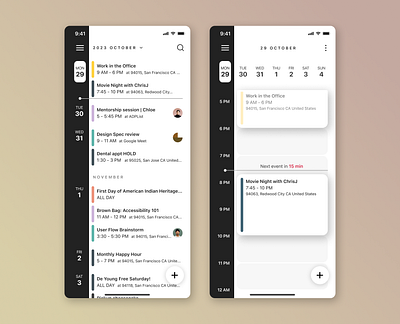 Calendar Schedule - Mobile app design flat graphic design illustration ui ux