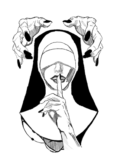 possesed nun design graphic design illustration sketch