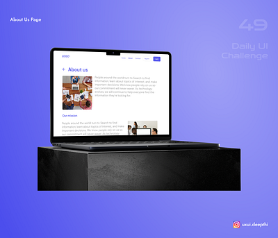 About us page | Daily UI Challenge # 49/90 ui design ux design uxui designer