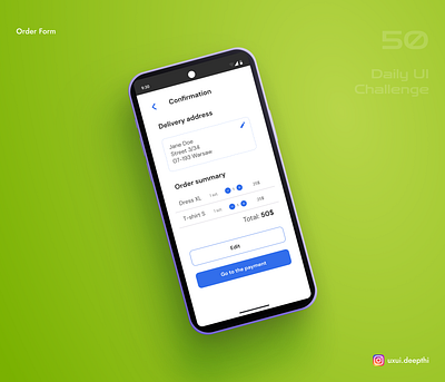 Order form | Daily UI Challenge # 50/90 ui design ux design uxui designer