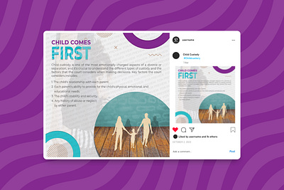 Child custody / Social media post graphic design social media