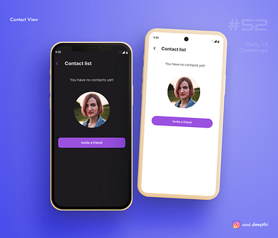 Contact view | Daily UI Challenge # 52/90 ui design ux design uxui designer