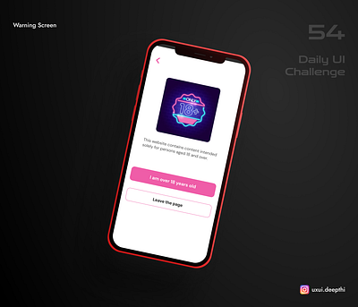 Warning screen | Daily UI Challenge # 54/90 ui design ux design uxui designer