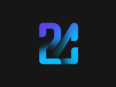 24 Logo Design 24 24 brand 24 design 24 logo 24 logo design blue blue gradient branding design gradient graphic design illustration logo number 24