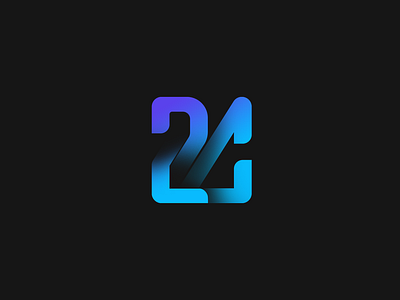 24 Logo Design 24 24 brand 24 design 24 logo 24 logo design blue blue gradient branding design gradient graphic design illustration logo number 24
