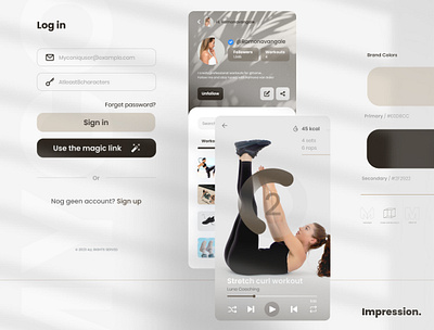 Minimal visual Impression app branding design graphic design sport typography ui