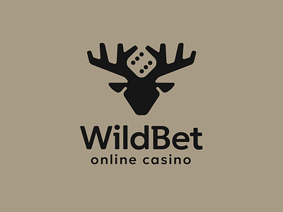 WildBet animal bet brand branding casino deer design dice elegant gambling game graphic design illustration logo logo design logotype modern negative space negativespace wild