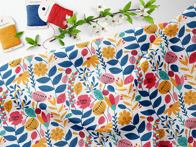 Floral Seamless Pattern design dinosaur seamless pattern floral pattern flower illustration illustration pattern design