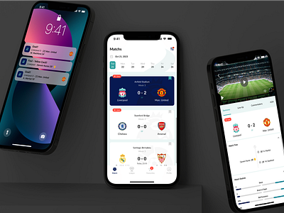 UltimateLive - Football Live Stream App live score app mobile app design streaming app streaming mobile app ui ui design uiux