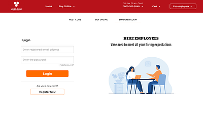 Jobseeker - Login screen figma login page logo typography ui design uiux uiux design ux design web design website