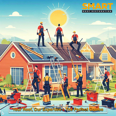 Roof Restoration 2D Design 1 graphic design illustration