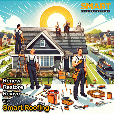 Roof Restoration 2D Design 4 graphic design illustration