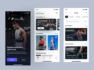 Sportup - Fitness and Workout UI Kit app branding debut design fitness graphic design illustration logo mobile mobile design sport ui ui design ui kit ui8 ux ux design workout