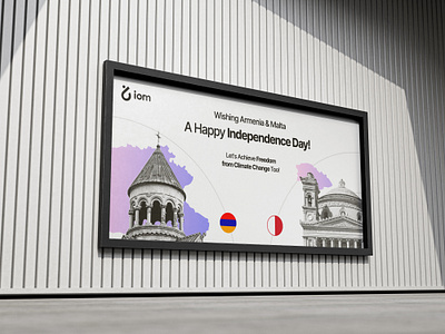 Armenia & Malta Independence Day banner design for IOM mobility. armenia banner banner design blockchain brand design branding colourful countries crypto design graphic design independence day malta mobility monuments post poster poster design social media web3