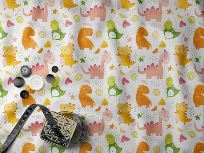 Dinosaur Kids Seamless Pattern branding dinosaur seamless pattern floral pattern flower illustration illustration pattern design