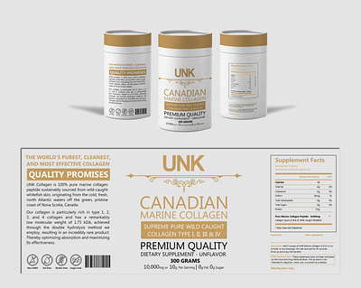 Product Packaging Design Complete for Brand UNK collagen label design custom graphics packaging design product design product packaging design