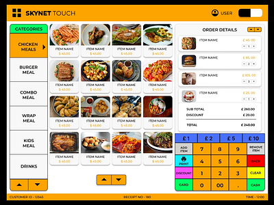 SKYNET TOUCH - POS System UI Design adobexd branding design figma graphic design pos responsivedesign systemdesign ui uiux uk user experience user interface ux