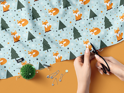 Fox Forest Seamless Pattern branding floral pattern forest fox graphic design illustration pattern design seamless pattern