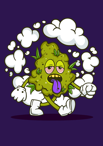 Weed Bud Mascot cartoon cartoon character mascot