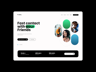 Daily UI - Website Landing Page app conntact daily dailyui friends header hero homepage landing landing pag light media social ui uiux ux web web site website