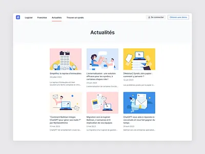 Blog and illustration activity article blog clean color figma gallery grid home illustration illustrator media minimal minimalism pastel post site ui vector webdesign