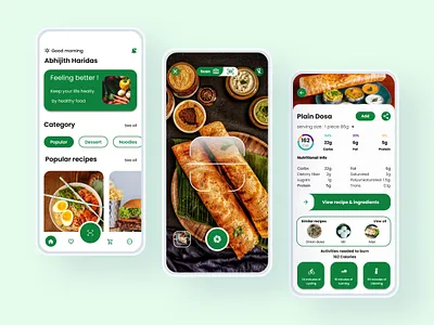 Food Scanner : Simple and clean UI app design daily ui dailyui dailyuichallenge design designer figma food foodscanner green health minimal mobile mobile app mobile app design ui ui design uidesign uiux ux