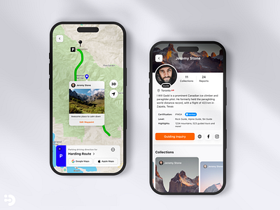 Mobile application for climbers app application explore ios map mobile profile smartphone ui ux
