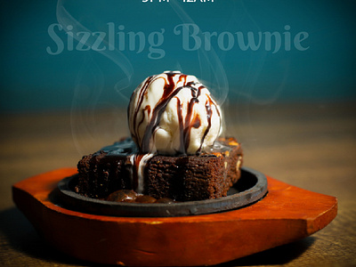 Sizzling Brownie Table Top Poster branding graphic design illustrator photoshop poster design rest restaurants table top design ui
