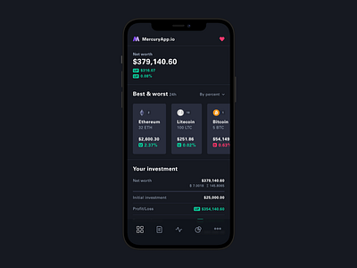 MercuryApp.io code cryptocurrency design logo product design ui