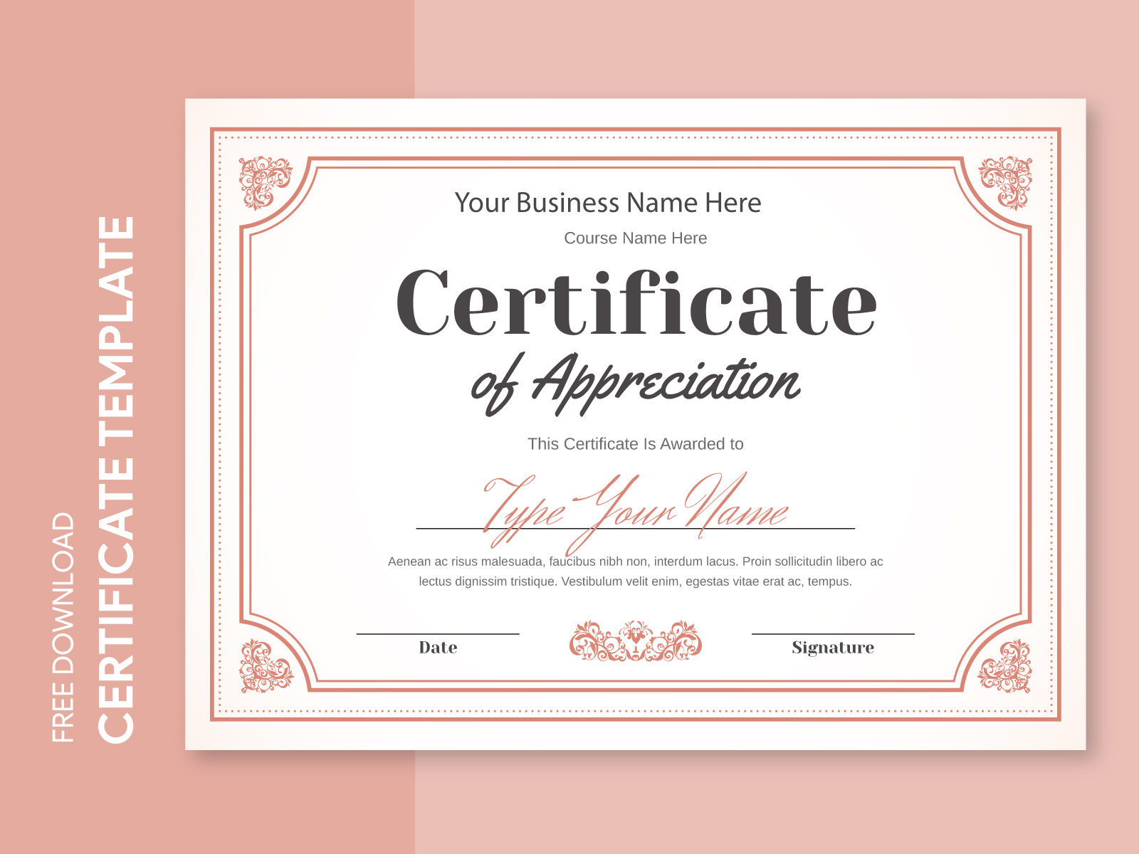 Certificate of Appreciation Free Google Docs Template by Free Google ...