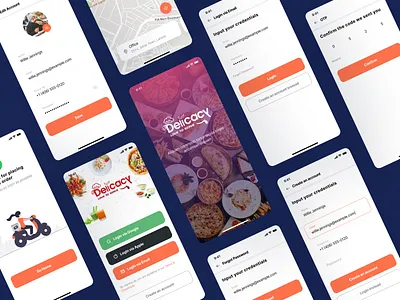 Food Delivery App Login and Register app app design app ui design food food app food delivery food delivery app food shop graphic design mobile app mobile app ui ui ui ux ui design uidesign uiux