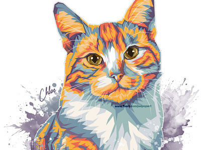 Watercolor Pop Art Portrait of a Cat cat illustration painting popart portrait watercolor