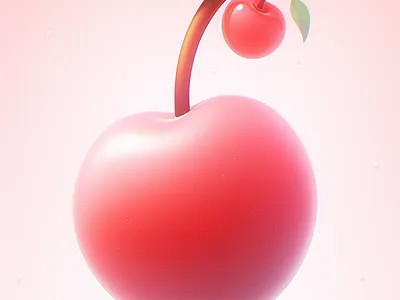 3D clay icon of cherry dall e