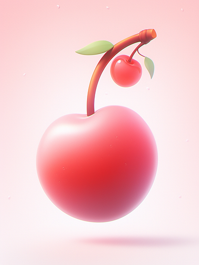 3D clay icon of cherry dall e