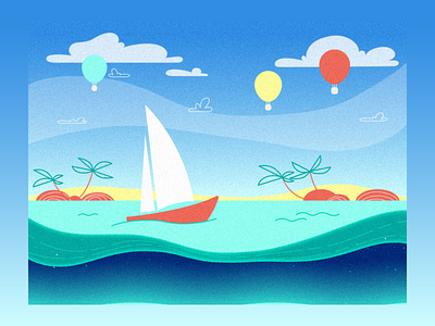 Boat in ocean animation 2d animation after effects animation boat character animation motion graphics ocean animation