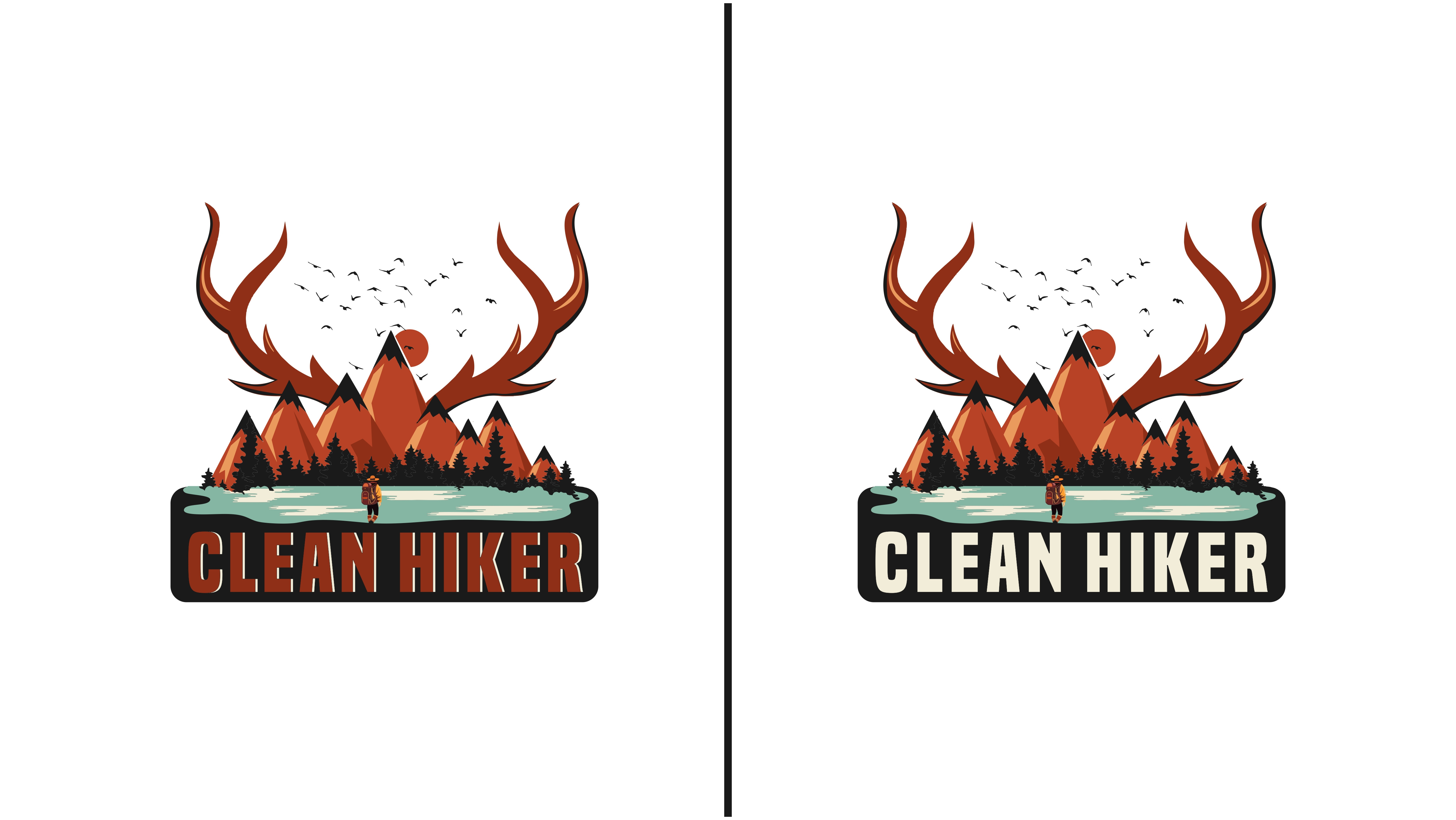 Custom Logo Design Complete for Hiker custom logo hiker logo modern logo mountain logo