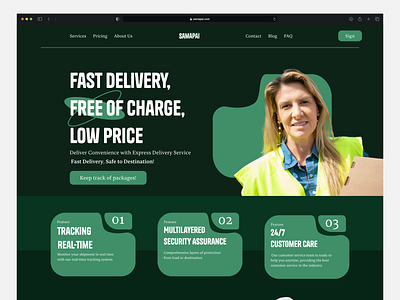 SAMAPAI - Package Delivery Services Landing Page appdesign b branding deliver landing page delivery design designinspiration graphic design landingpage delivery sketch ui ui ux uiinspirational uitrends uiuxdesigner userinterface web design webdesign website