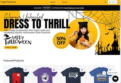 Halloween-Themed Teespring Store Setup and Branding Project branding halloween illustration merch merchandise print on demand teespring teespring store tshirt design tshirt designer